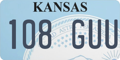 KS license plate 108GUU