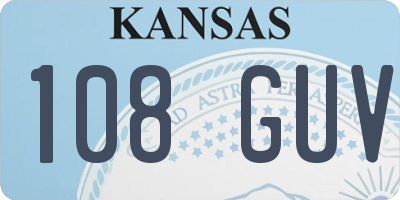 KS license plate 108GUV
