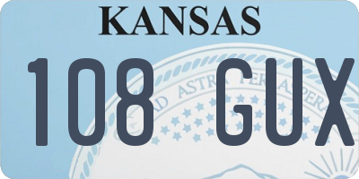 KS license plate 108GUX