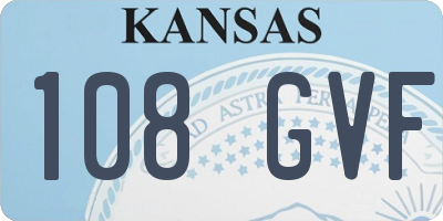 KS license plate 108GVF
