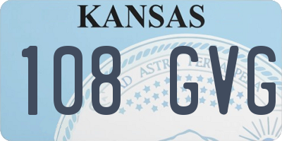 KS license plate 108GVG