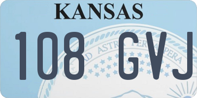 KS license plate 108GVJ