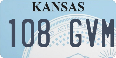 KS license plate 108GVM