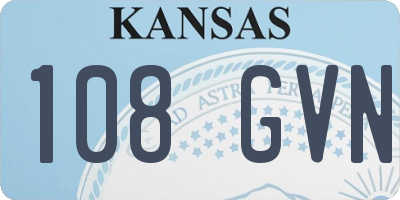 KS license plate 108GVN
