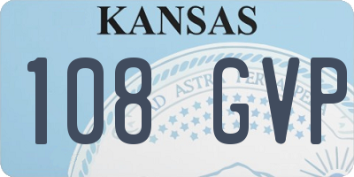 KS license plate 108GVP