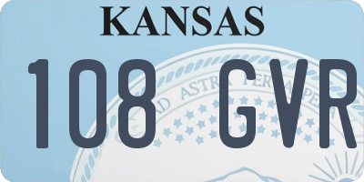 KS license plate 108GVR