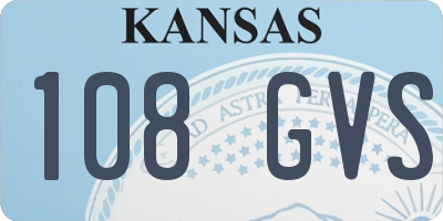 KS license plate 108GVS