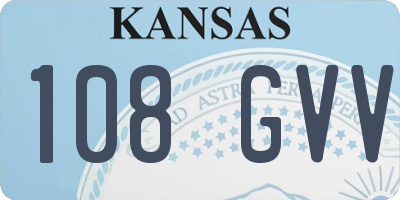 KS license plate 108GVV