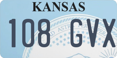 KS license plate 108GVX