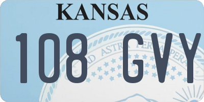KS license plate 108GVY