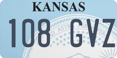 KS license plate 108GVZ
