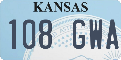 KS license plate 108GWA