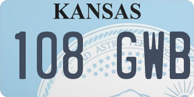 KS license plate 108GWB