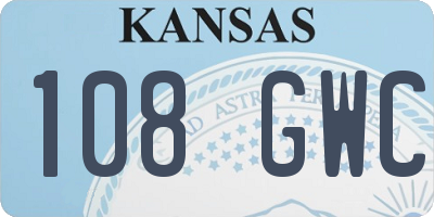 KS license plate 108GWC
