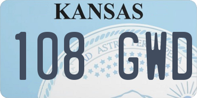 KS license plate 108GWD