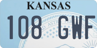 KS license plate 108GWF