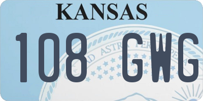 KS license plate 108GWG