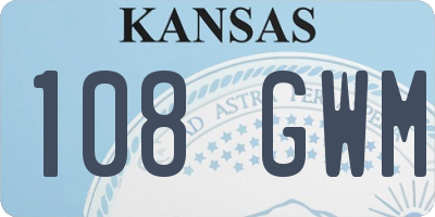 KS license plate 108GWM