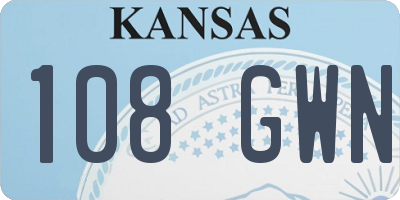 KS license plate 108GWN