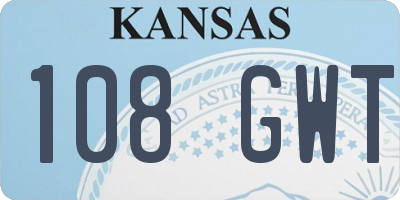 KS license plate 108GWT