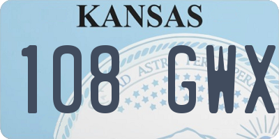 KS license plate 108GWX