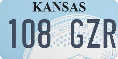 KS license plate 108GZR