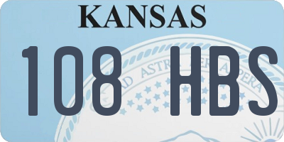 KS license plate 108HBS