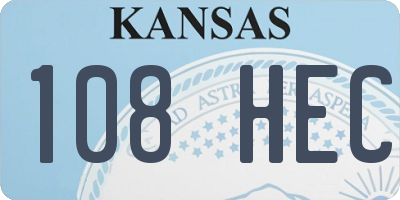 KS license plate 108HEC