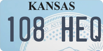 KS license plate 108HEQ
