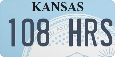 KS license plate 108HRS