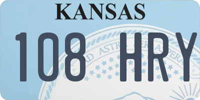 KS license plate 108HRY
