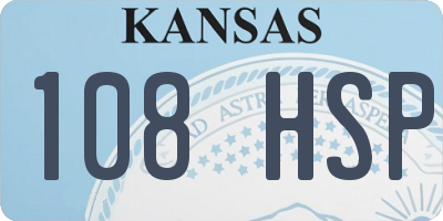KS license plate 108HSP