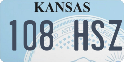 KS license plate 108HSZ