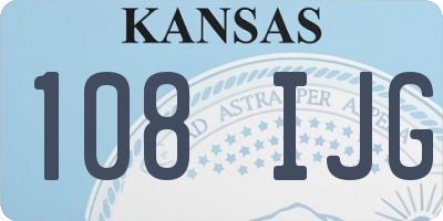KS license plate 108IJG