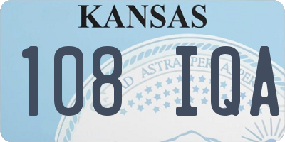 KS license plate 108IQA