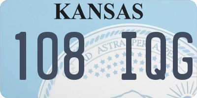 KS license plate 108IQG