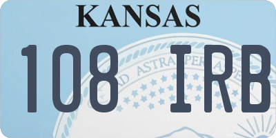 KS license plate 108IRB
