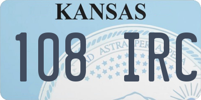 KS license plate 108IRC