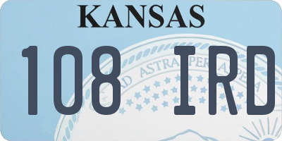 KS license plate 108IRD