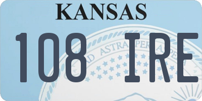 KS license plate 108IRE