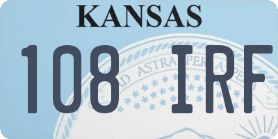 KS license plate 108IRF