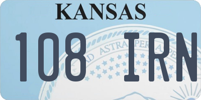 KS license plate 108IRN