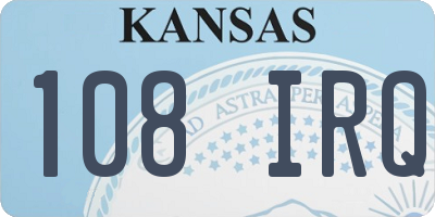 KS license plate 108IRQ