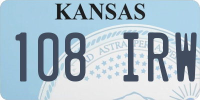 KS license plate 108IRW