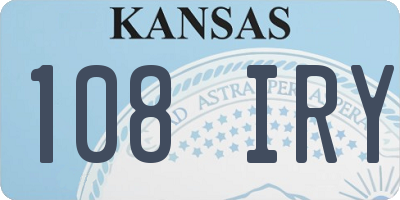 KS license plate 108IRY