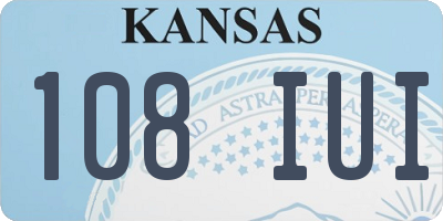 KS license plate 108IUI