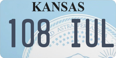 KS license plate 108IUL