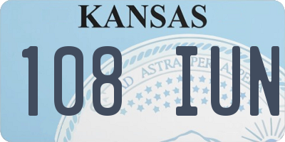 KS license plate 108IUN