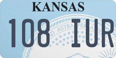 KS license plate 108IUR