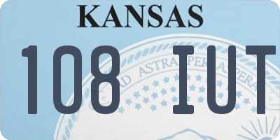 KS license plate 108IUT